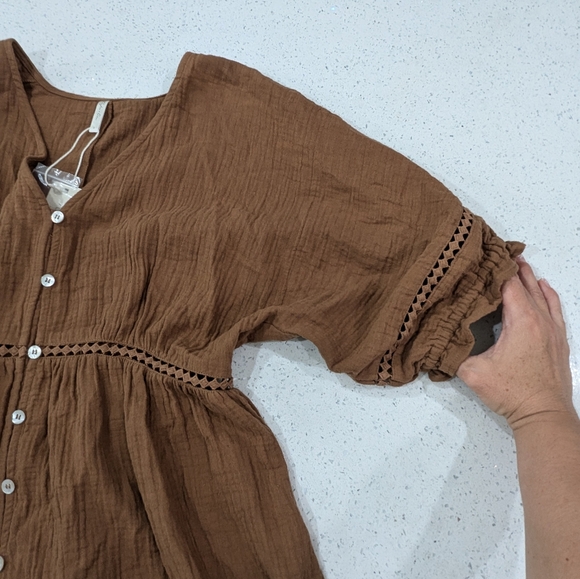 NWT Rylee + Cru Mandi Midi Dress in Brown - Picture 7 of 12